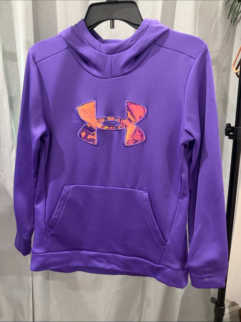 Under Armour Purple Hoodie with Orange Accent Logo